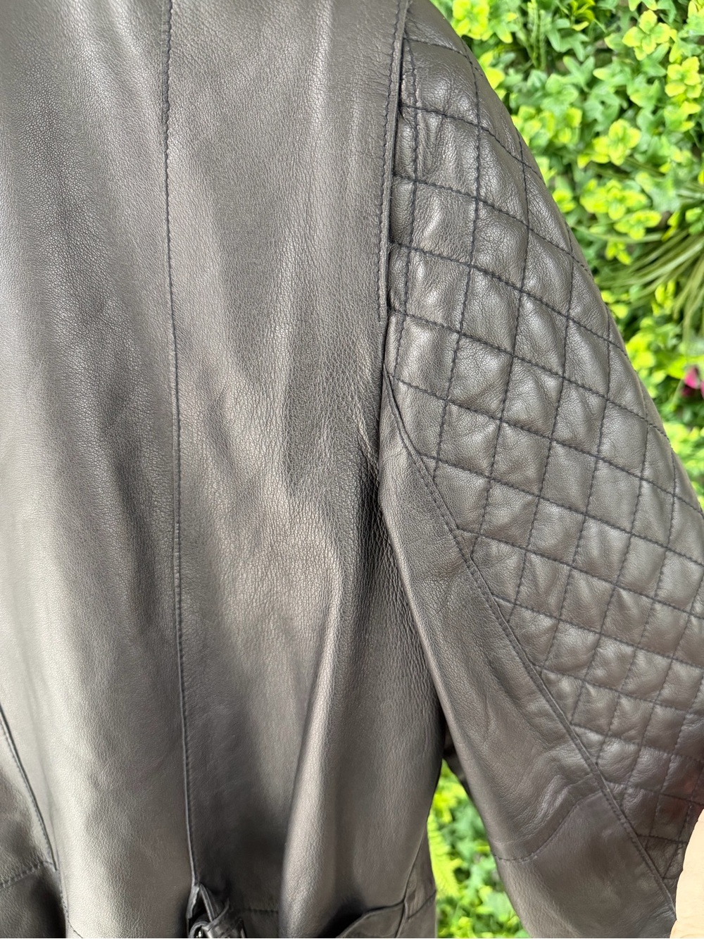 WORTH New York 100% Genuine Leather Quilted Moto Jacket Black Size 16 - Picture 6 of 12